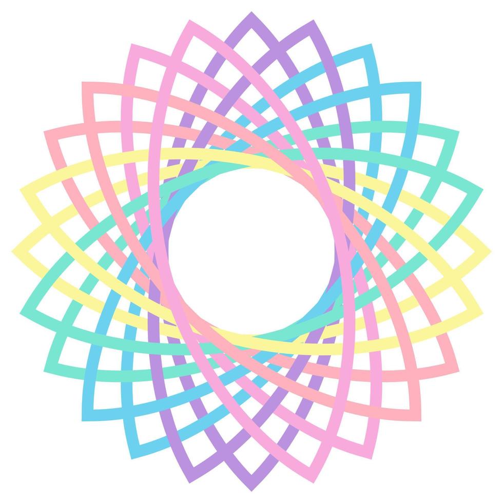 disegno a spirale arcobaleno astratto isolato su priorità bassa bianca. vettore