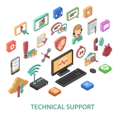 Concetto di supporto tecnico vettore