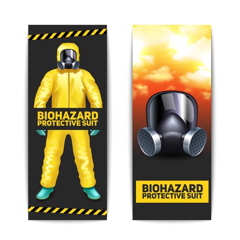 Set di banner Biohazard vettore