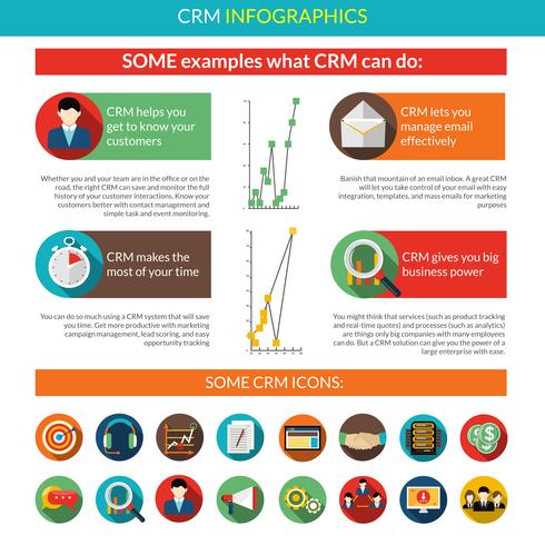 Crm Infografica Set vettore