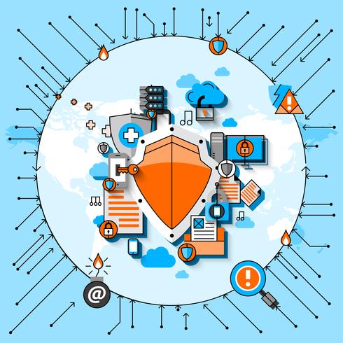 Concetto di linea di sicurezza dei dati vettore