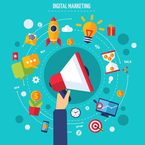 Concetto di marketing digitale vettore