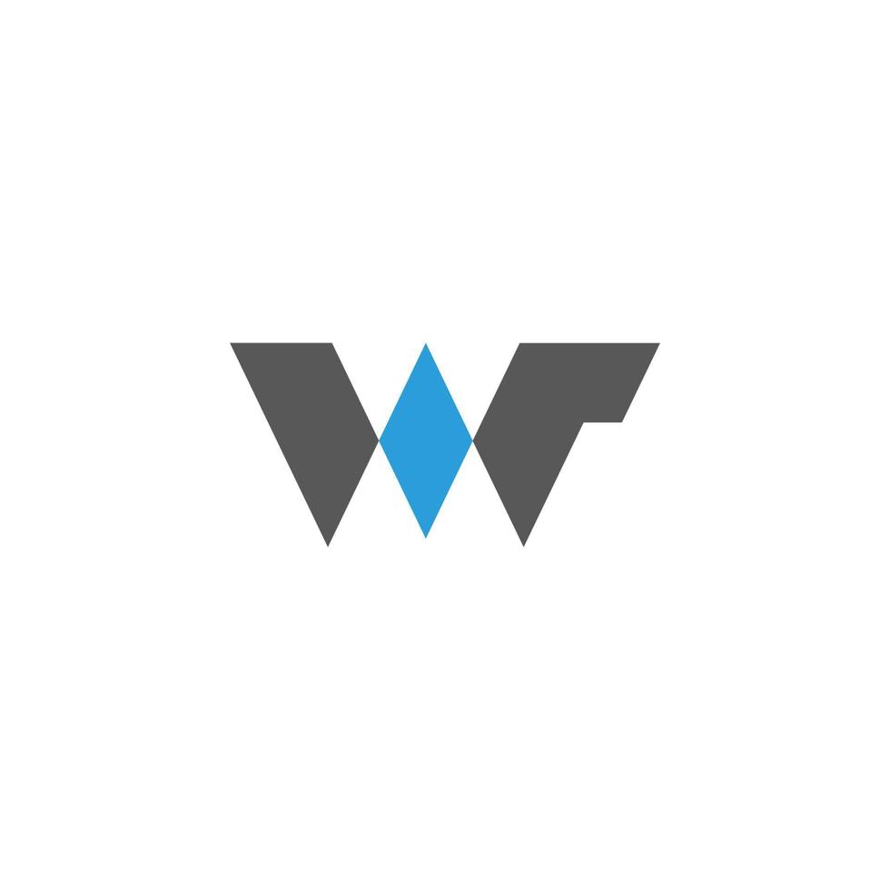 lettera wr forma semplice logo geometrico vettore