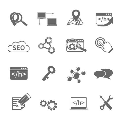 Set di icone SEO Marketing vettore