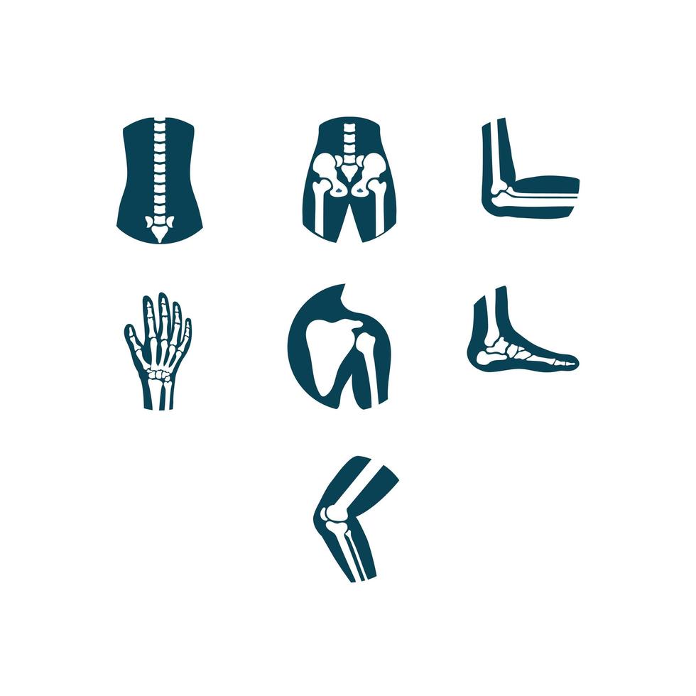pacchetto di set di icone vettoriali medico ortopedico anatomico