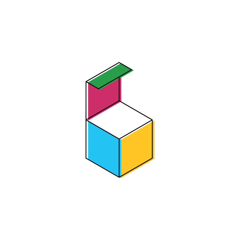 logo della scatola colorata moderno e attraente vettore