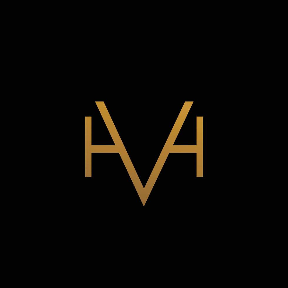 logo delle iniziali della lettera hvh moderno ed elegante vettore
