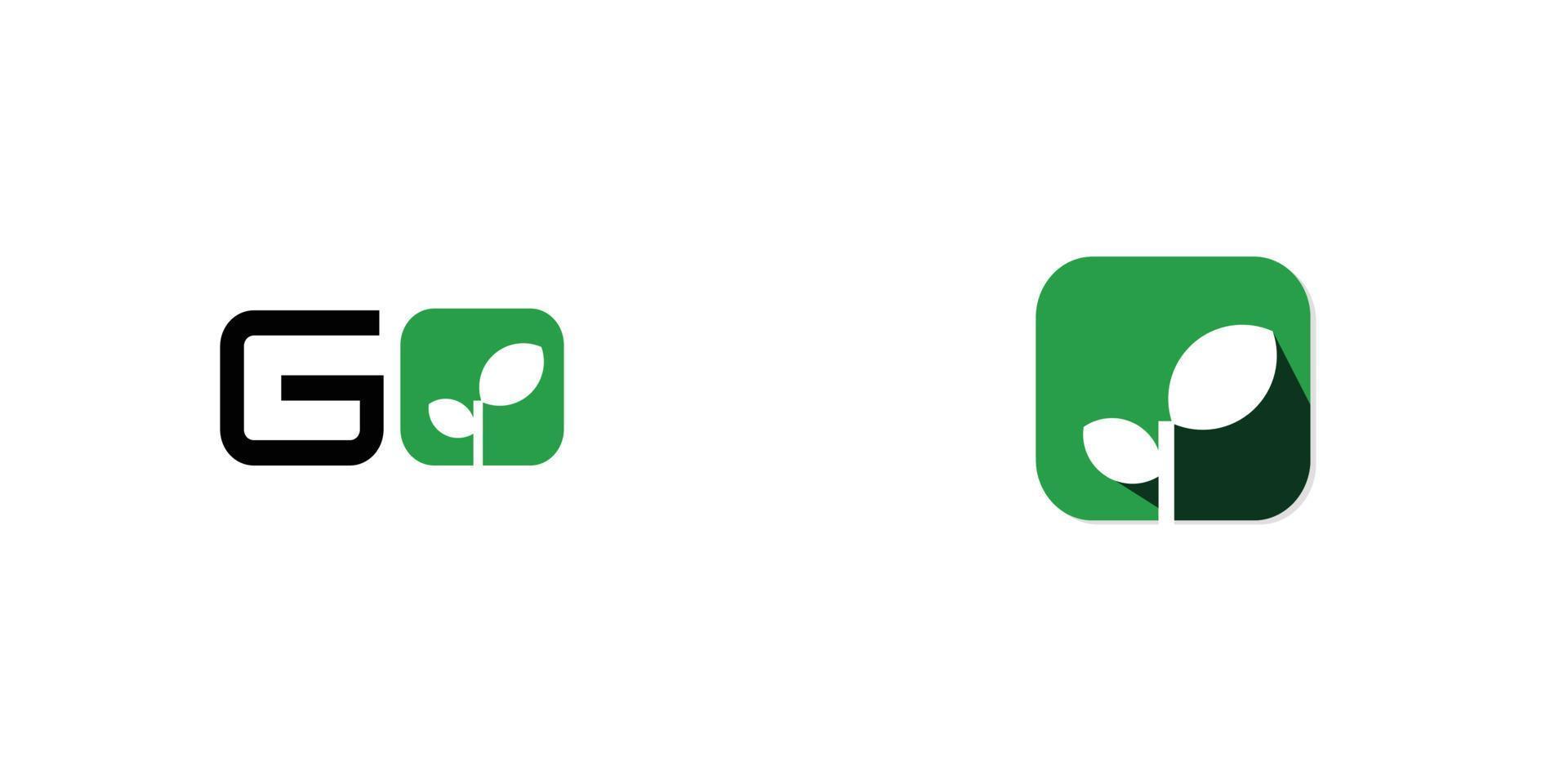 il logo go green è semplice e attraente vettore