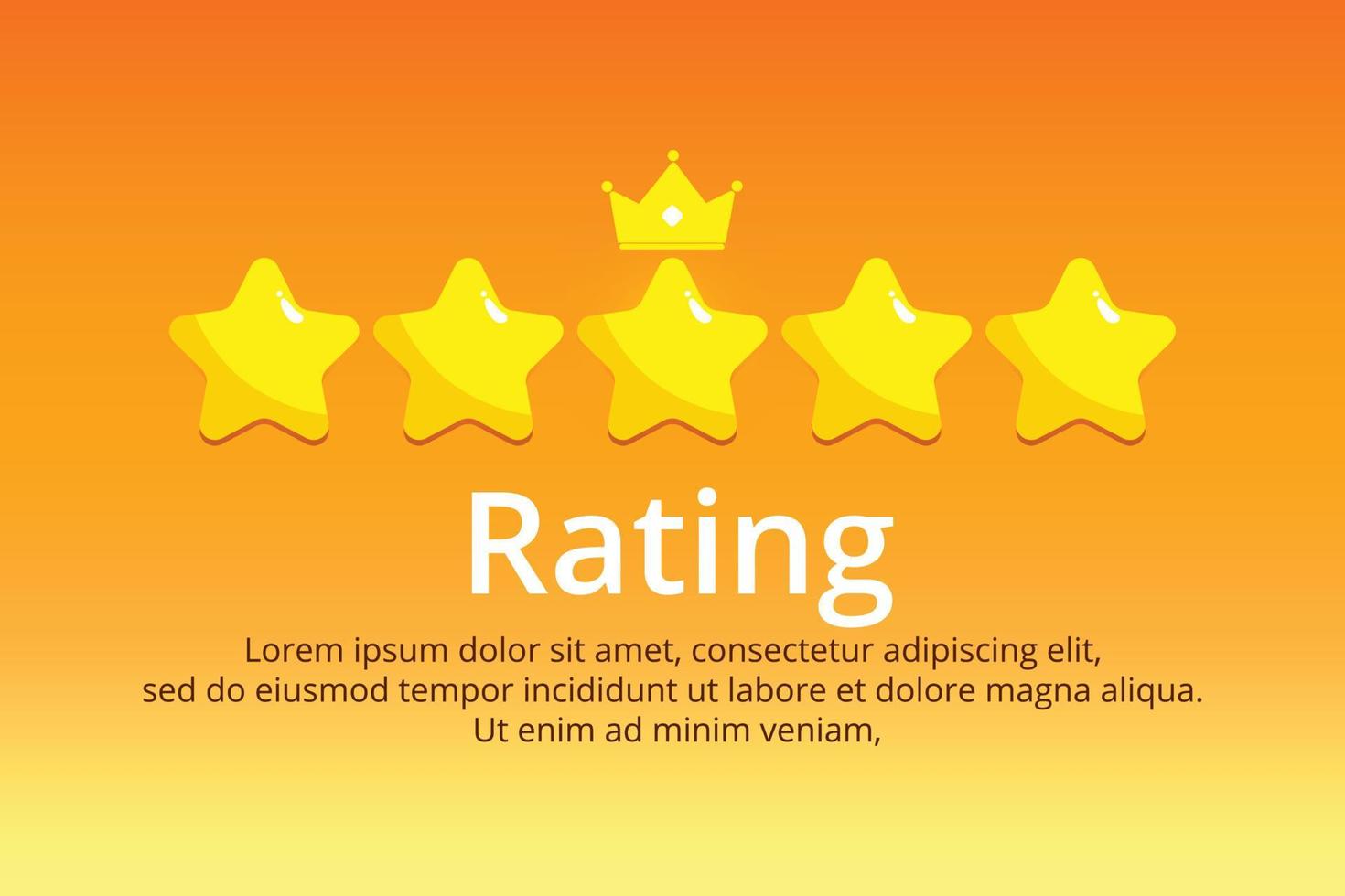 valutazione feedback recensione successo classifica a cinque stelle o simbolo di valutazione vettore