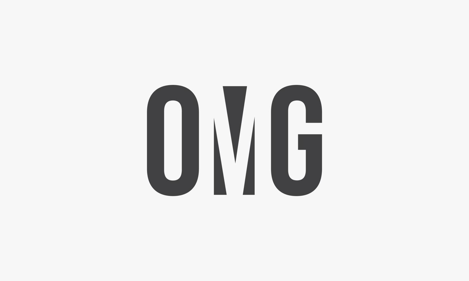 omg lettera logo design concept isolato su sfondo bianco. vettore