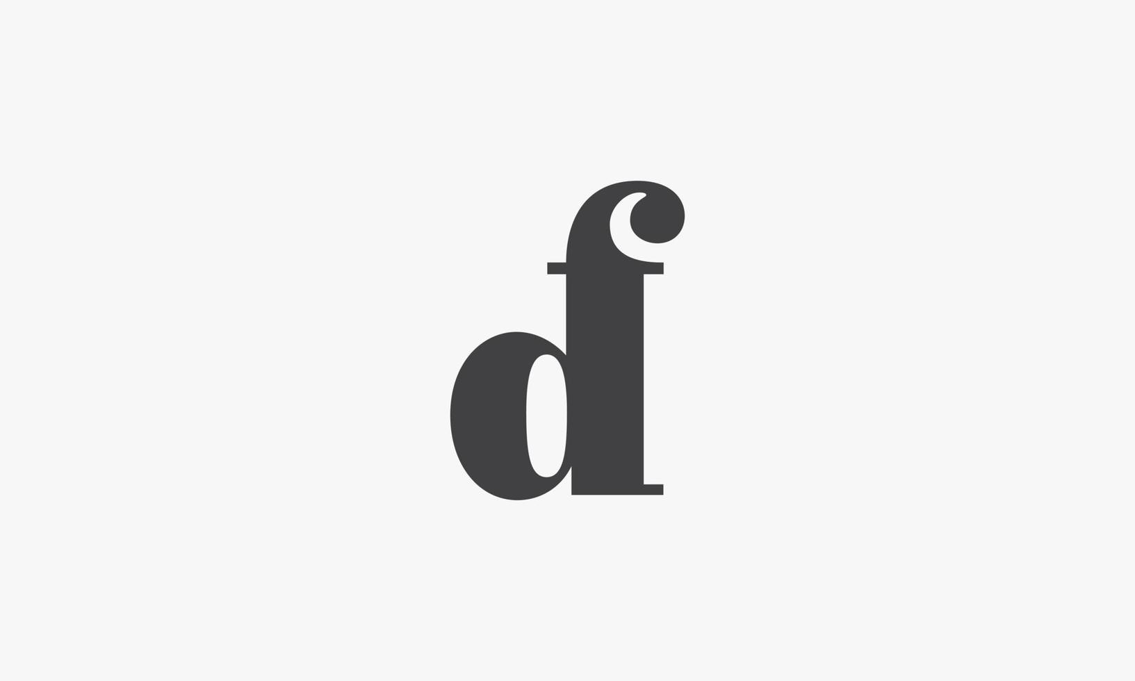 logo della lettera minuscola df su priorità bassa bianca. vettore