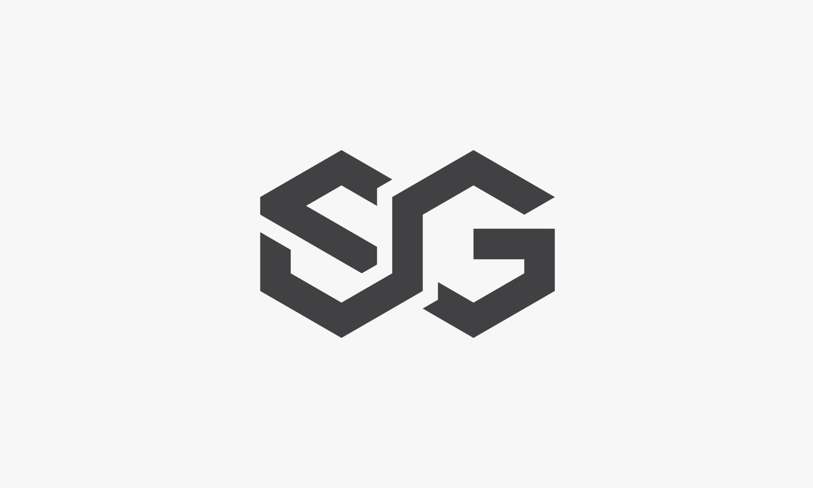 lettera logo SG isolato su priorità bassa bianca. vettore