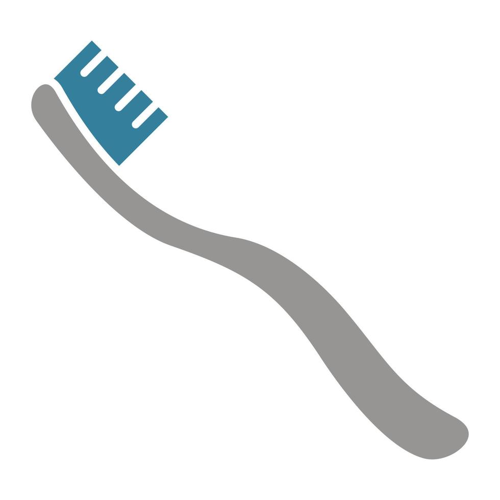 icona a due colori del glifo dello spazzolino da denti vettore
