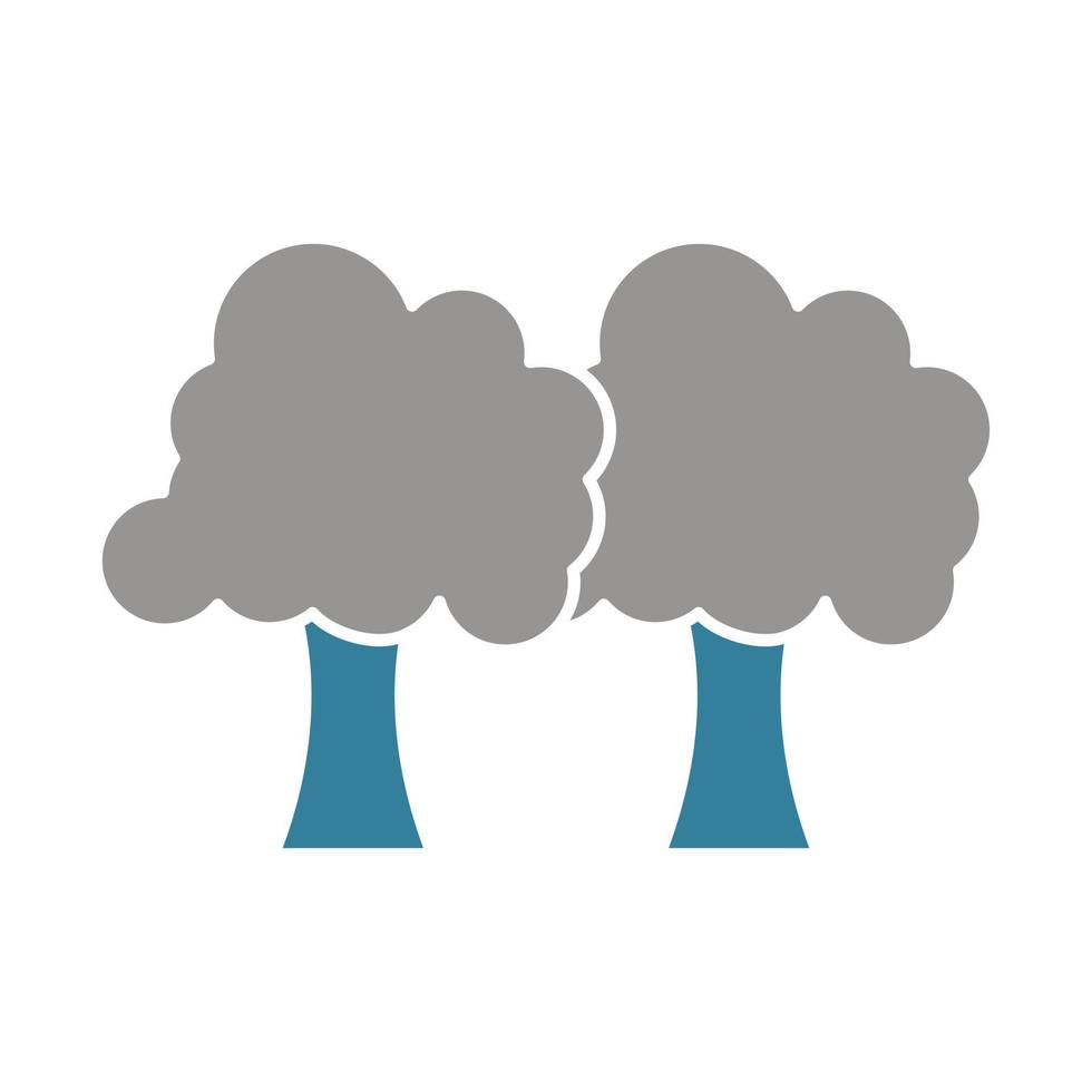 glifo degli alberi icona a due colori vettore