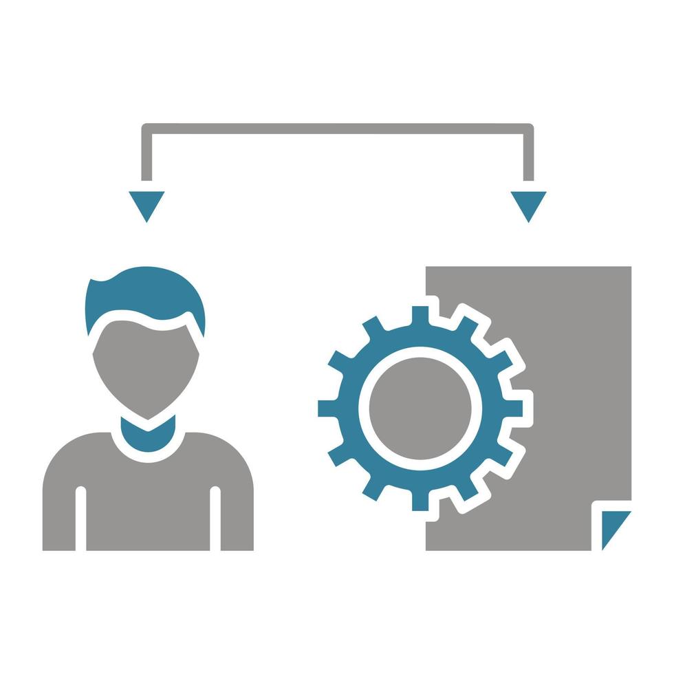 icona a due colori del glifo di gestione aziendale vettore