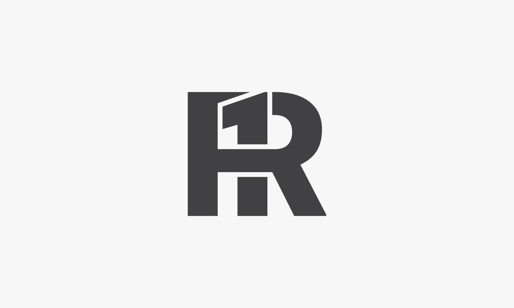 r1 o 1r lettera logo concetto isolato su sfondo bianco. vettore