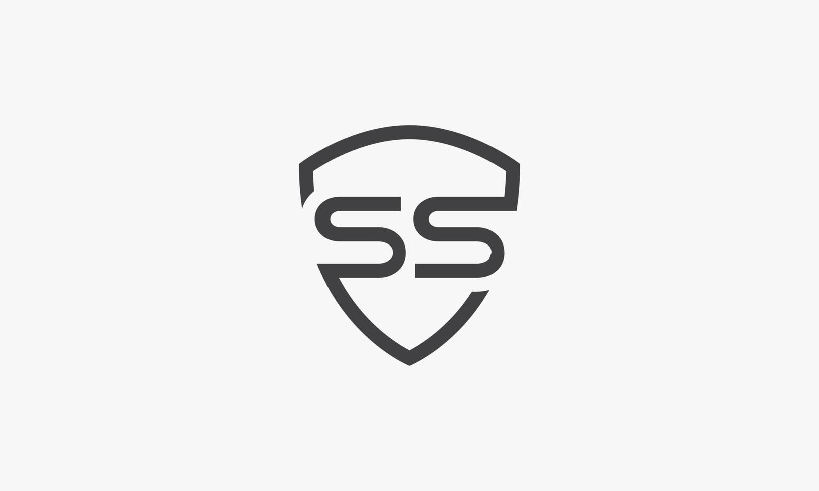 ss lettera logo scudo concetto isolato su priorità bassa bianca. vettore