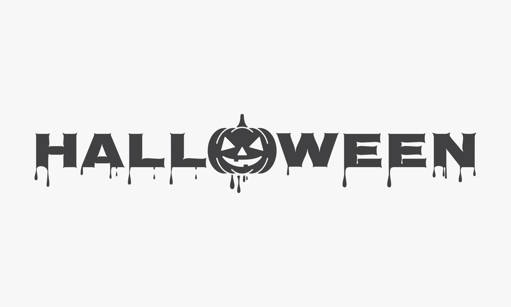 testo di halloween con vettore di disegno dell'icona della zucca.