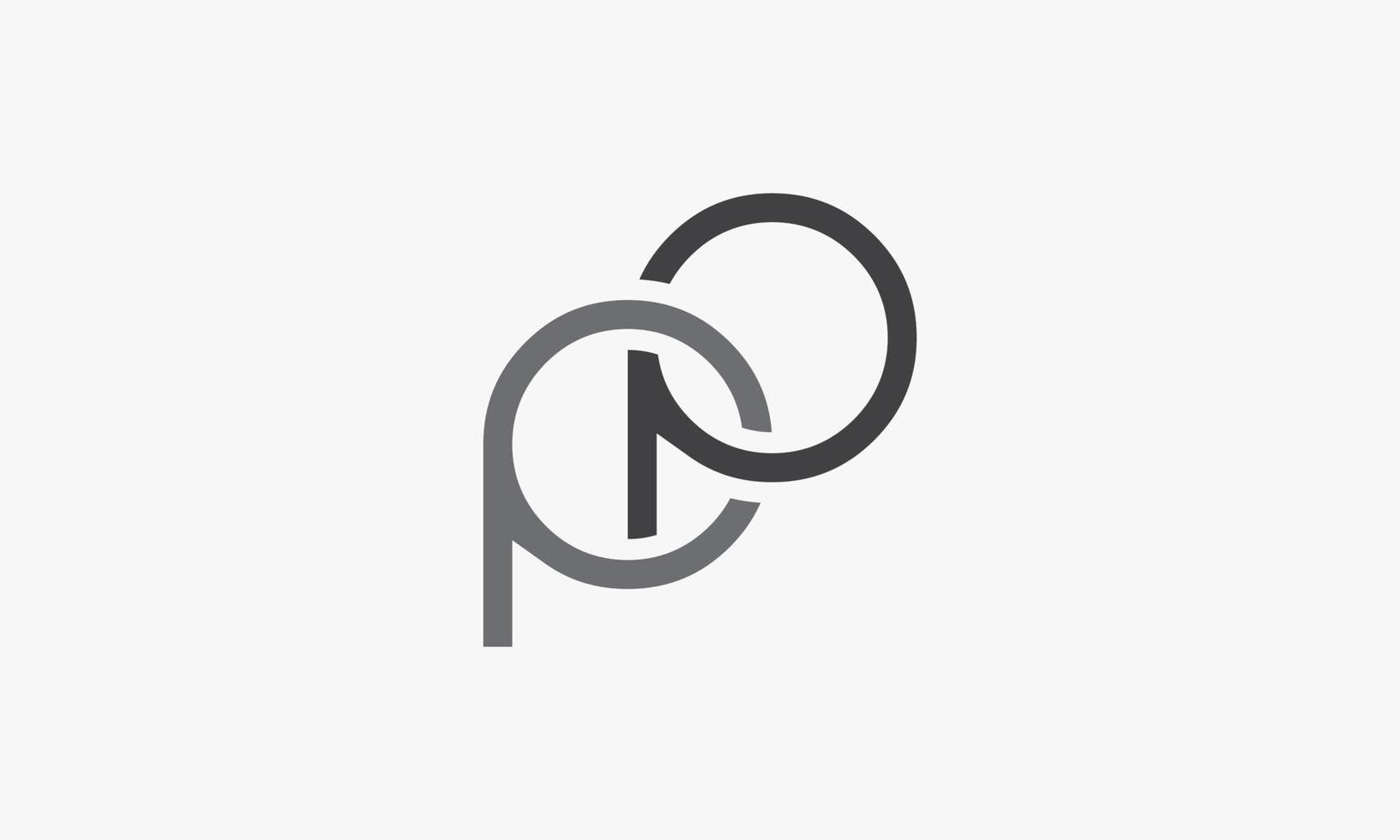 logo della lettera pp isolato su priorità bassa bianca. vettore