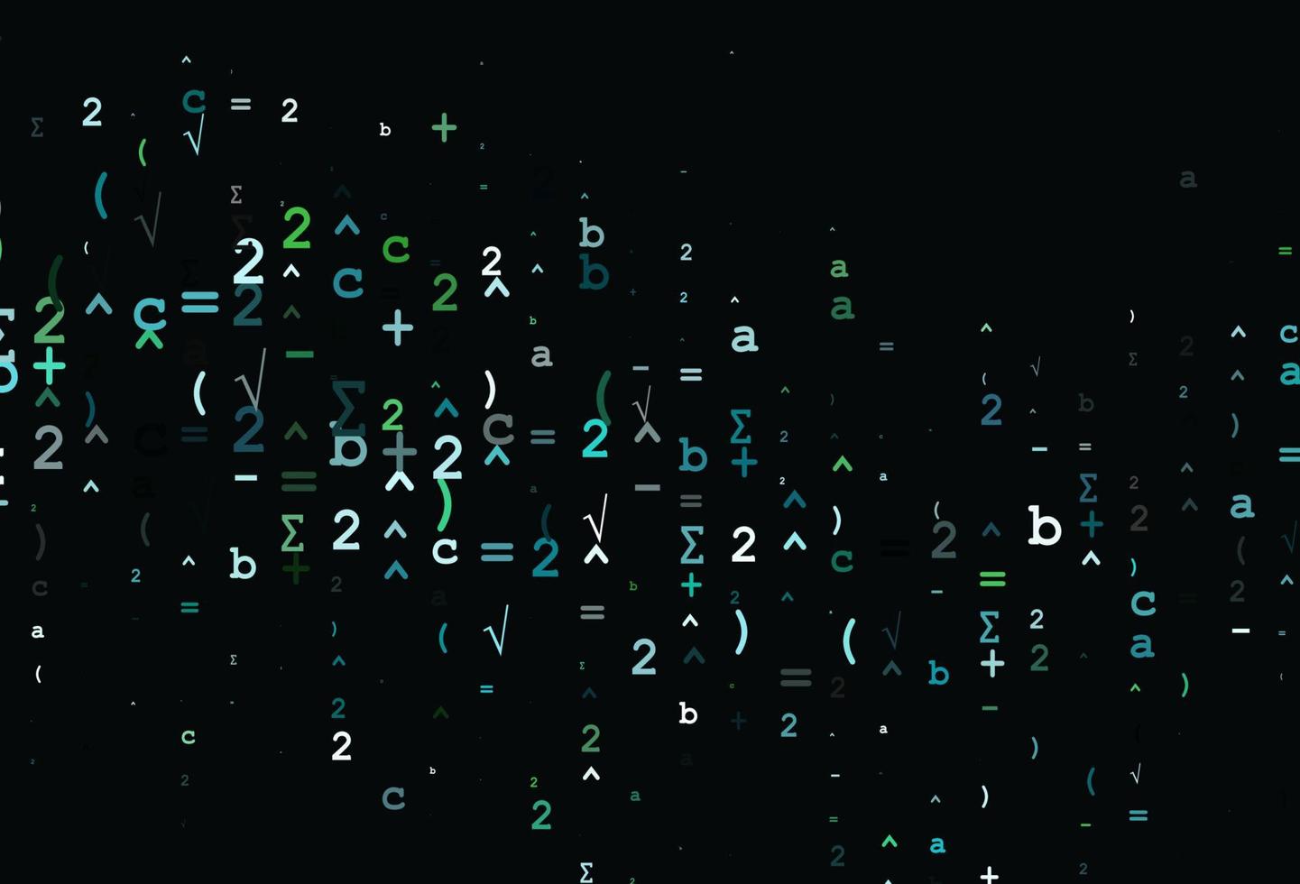 sfondo vettoriale azzurro, verde con elementi di algebra.