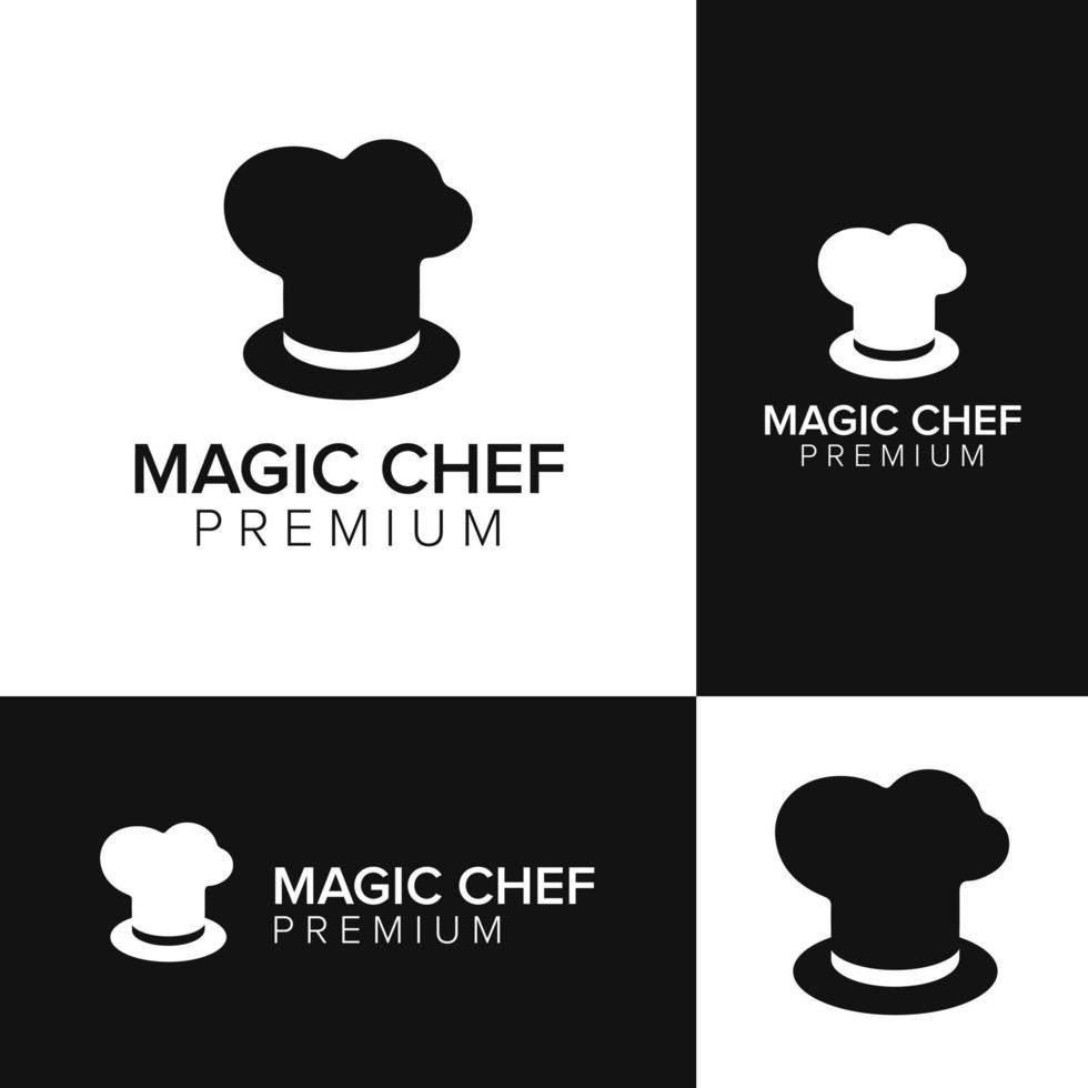 modello di vettore icona logo chef magico