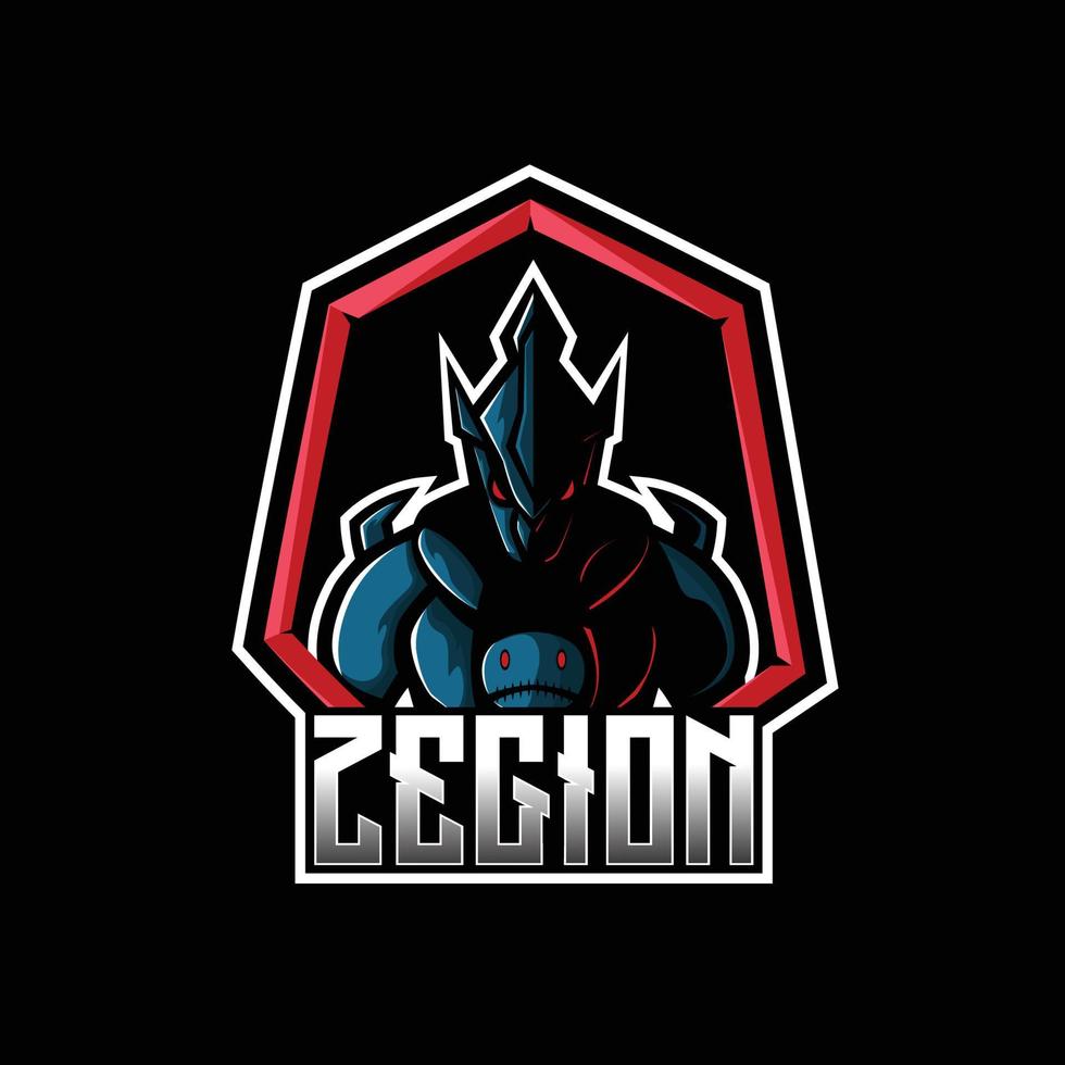 logo esport corno di scarabeo, logo di gioco zegion vettore