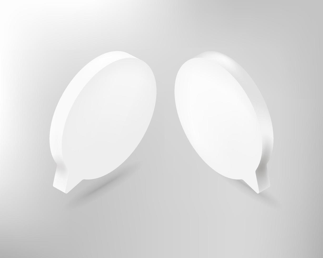 concetto di dialogo con illustrazione vettoriale di palloncini di chat in stile 3d