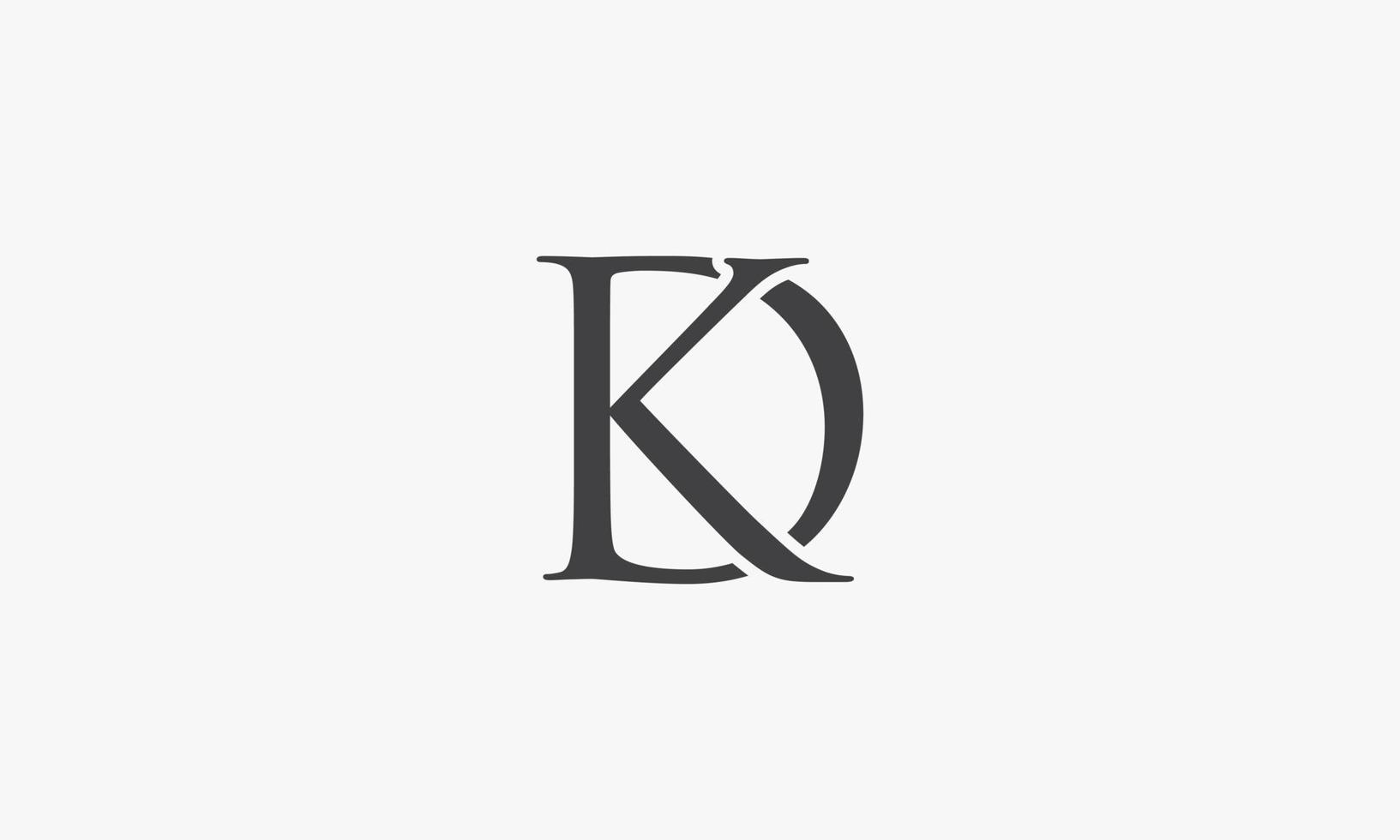 kd o dk lettera logo concetto isolato su sfondo bianco. vettore