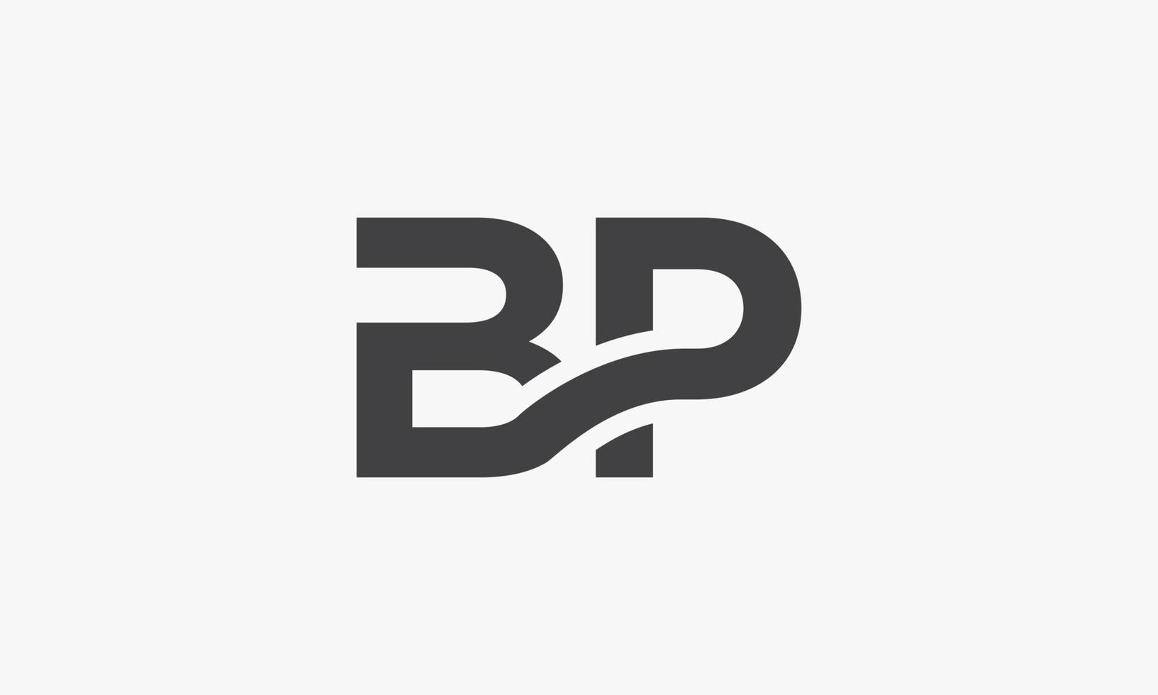 bp lettera logo collegato concetto isolato su priorità bassa bianca. vettore