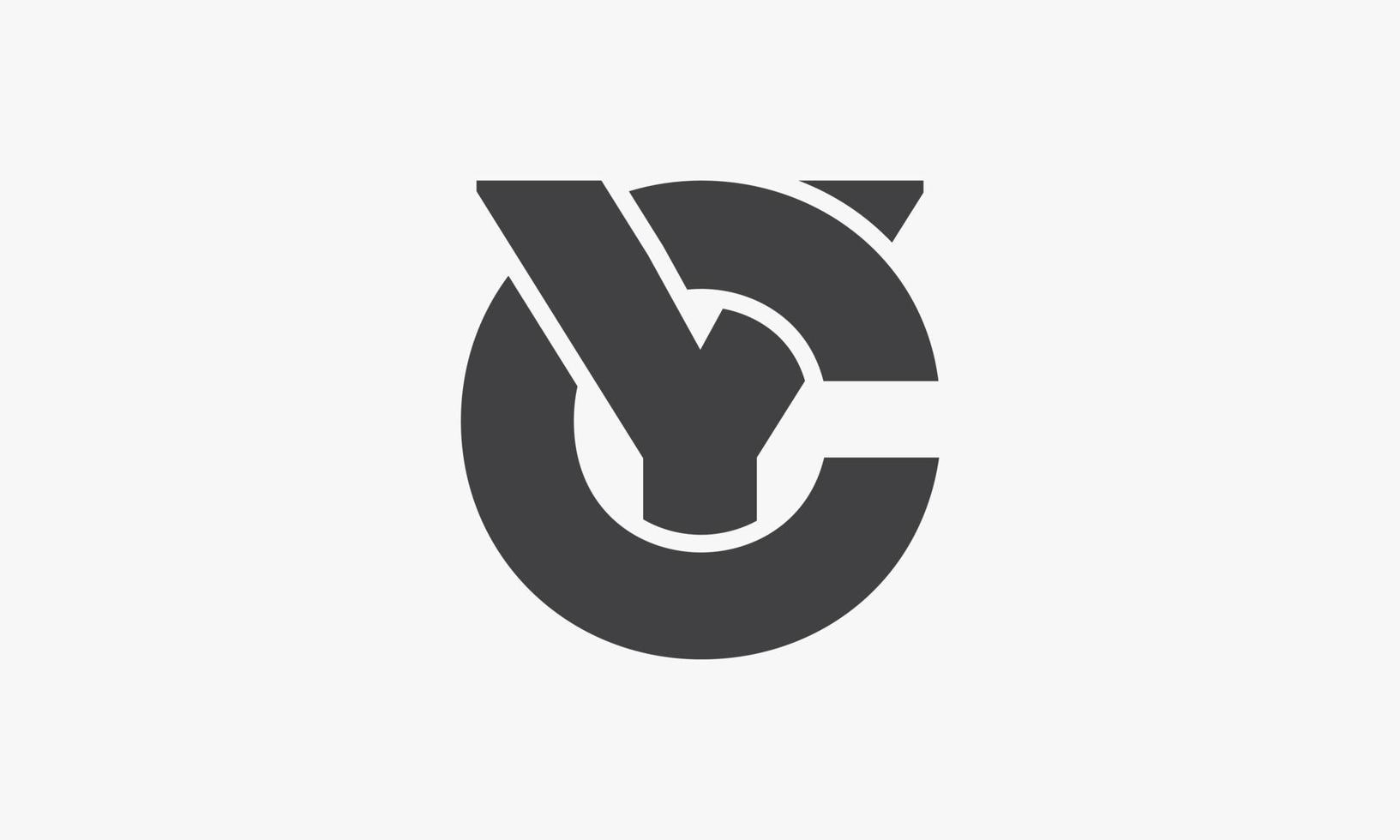lettera cy o yc logo concetto isolato su sfondo bianco. vettore