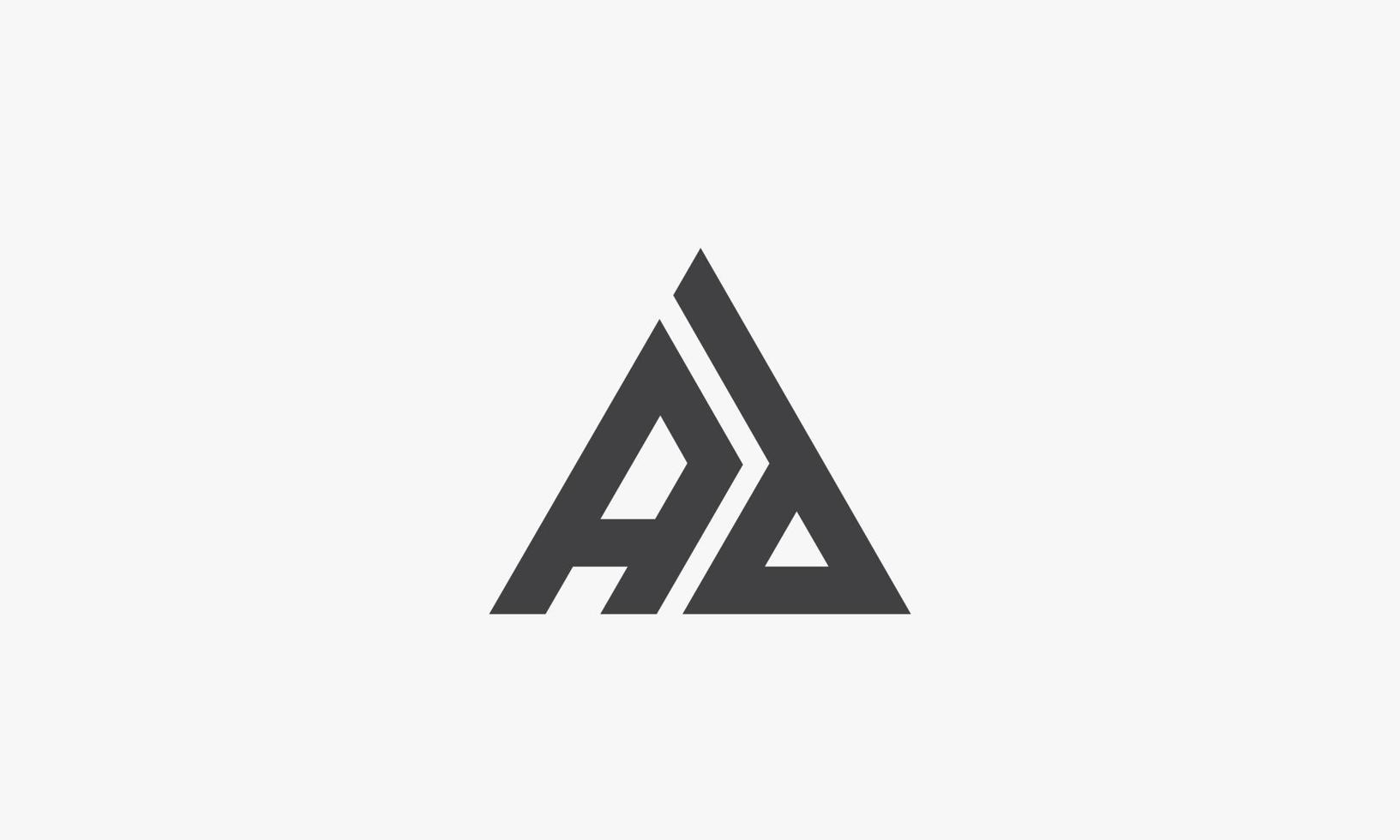 concetto di logo triangolo lettera annuncio isolato su priorità bassa bianca. vettore