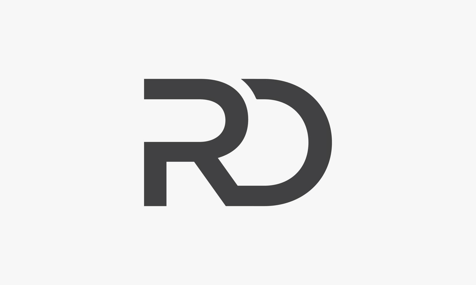 logo della lettera rd isolato su priorità bassa bianca. vettore