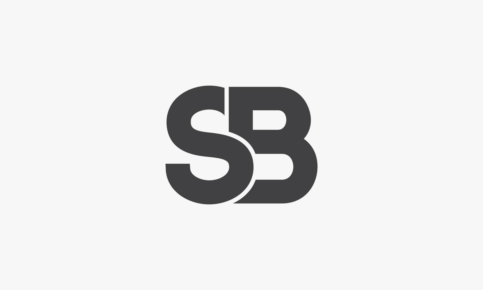 logo della lettera SB isolato su priorità bassa bianca. vettore