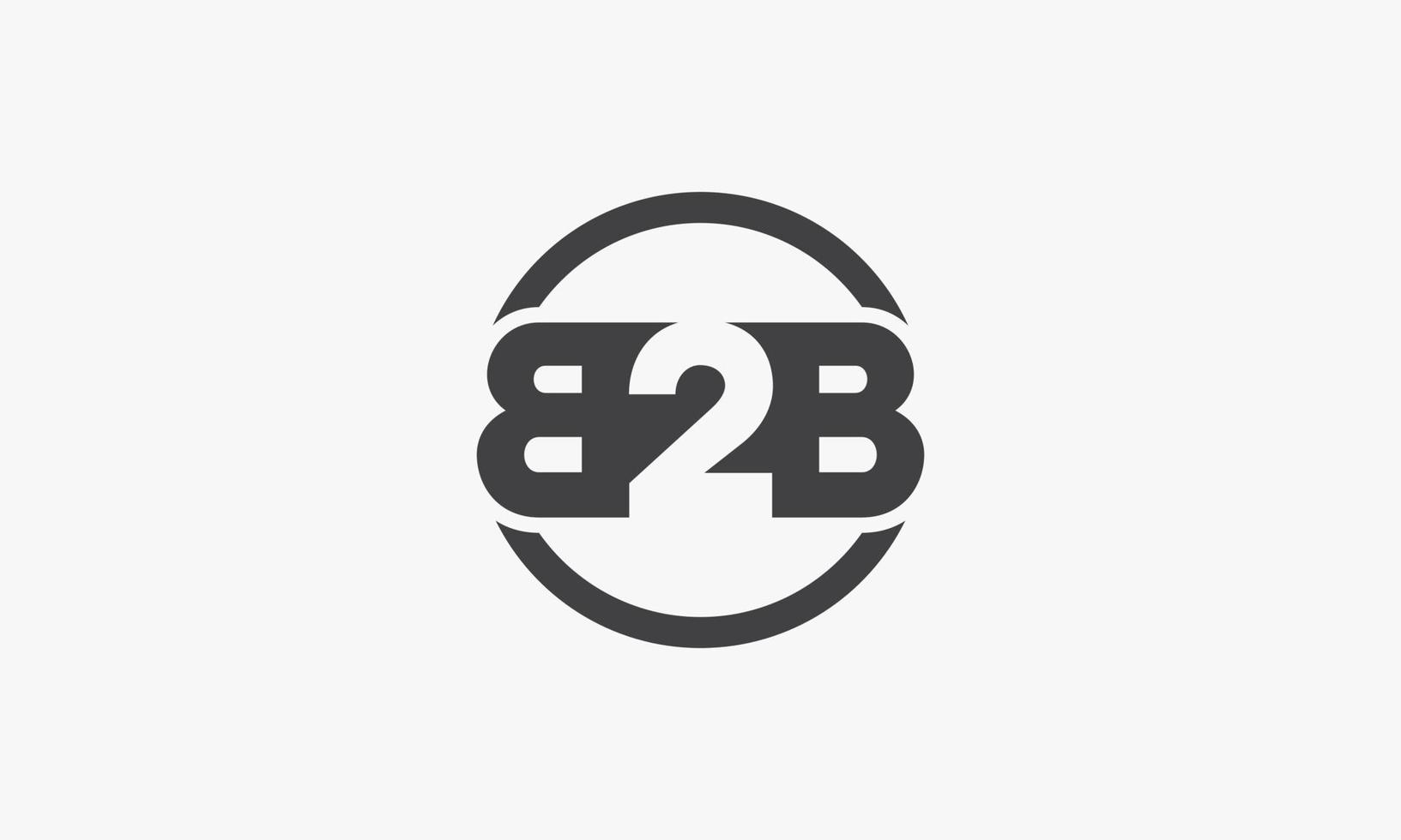 cerchio b2b lettera logo concetto isolato su sfondo bianco. vettore