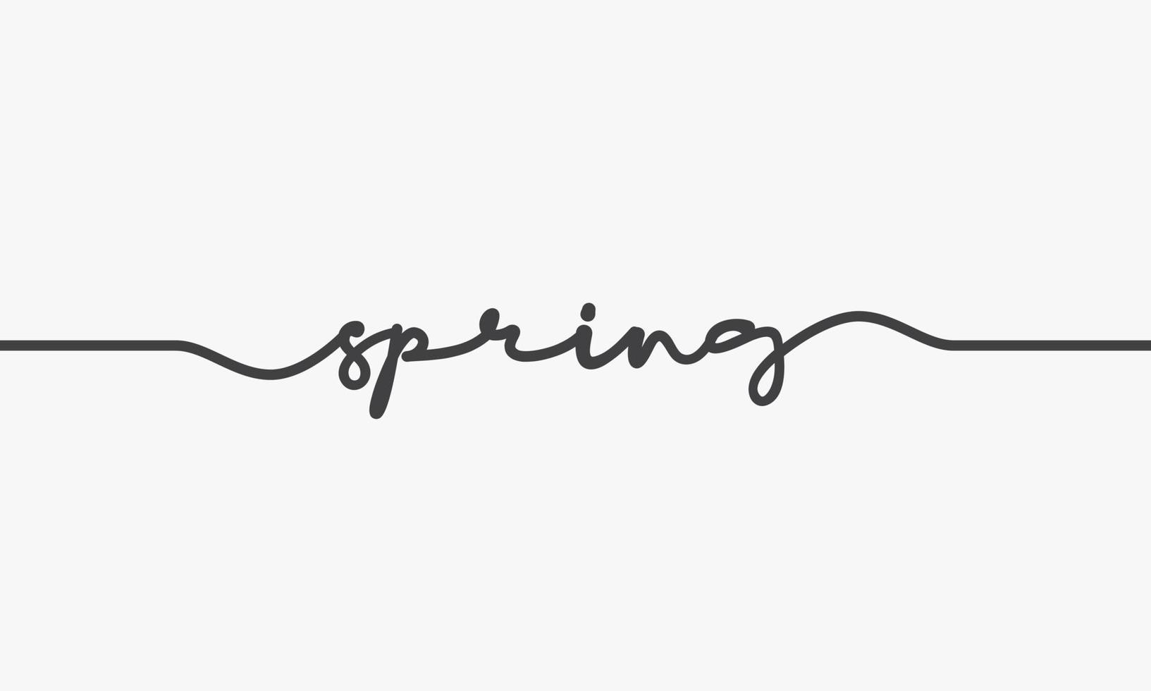 primavera scrittura parola vettore di design su sfondo bianco.