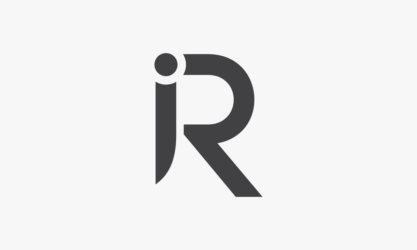r lettera logo isolato su priorità bassa bianca. vettore
