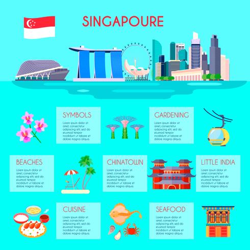 Singapore Cultura Infografica vettore