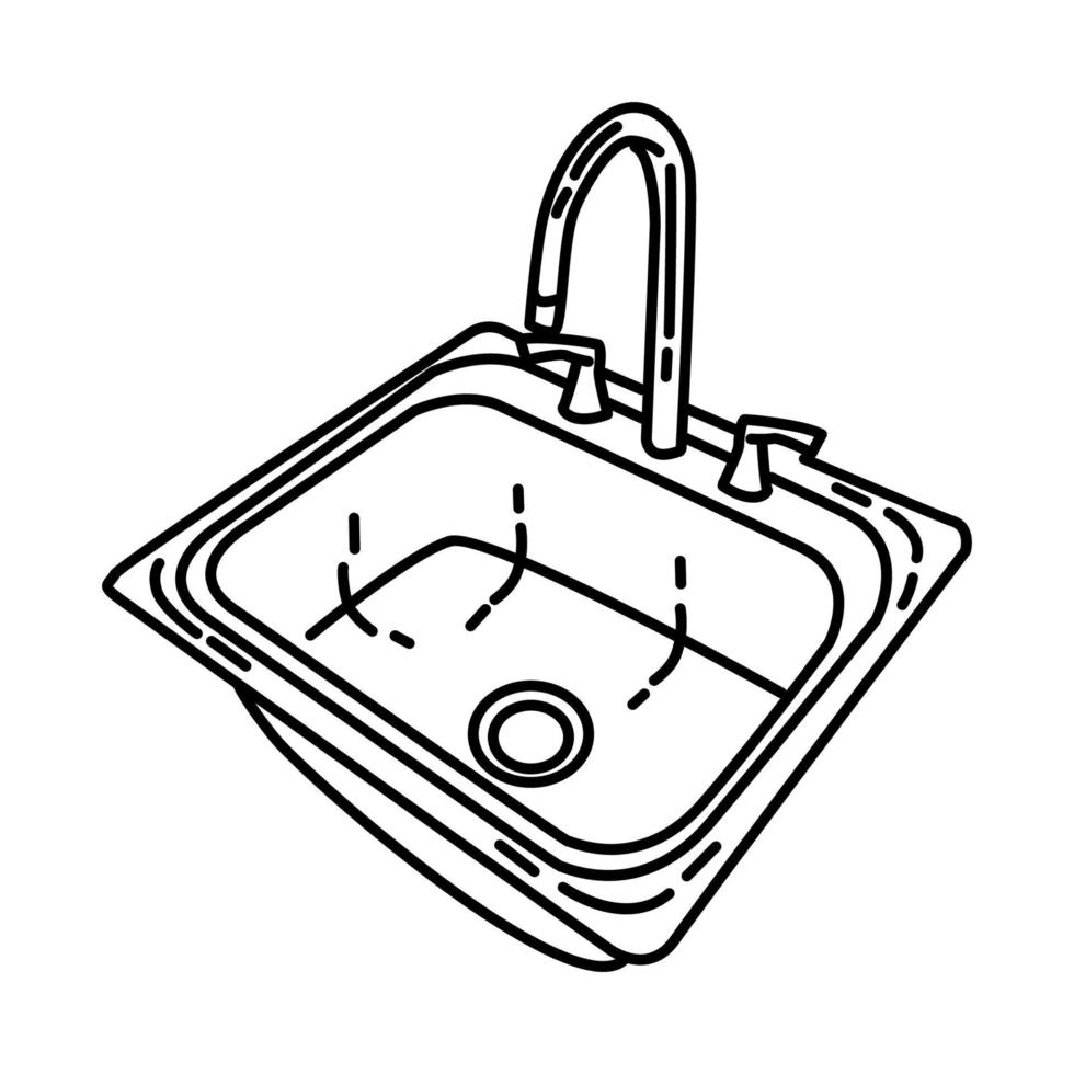 icona del lavandino. scarabocchiare lo stile dell'icona disegnato a mano o contorno vettore