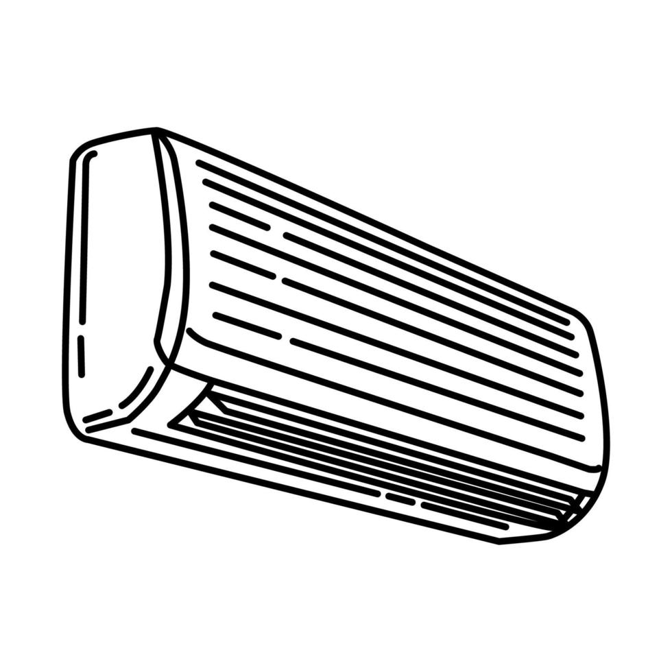 icona del condizionatore d'aria. scarabocchiare lo stile dell'icona disegnato a mano o contorno vettore