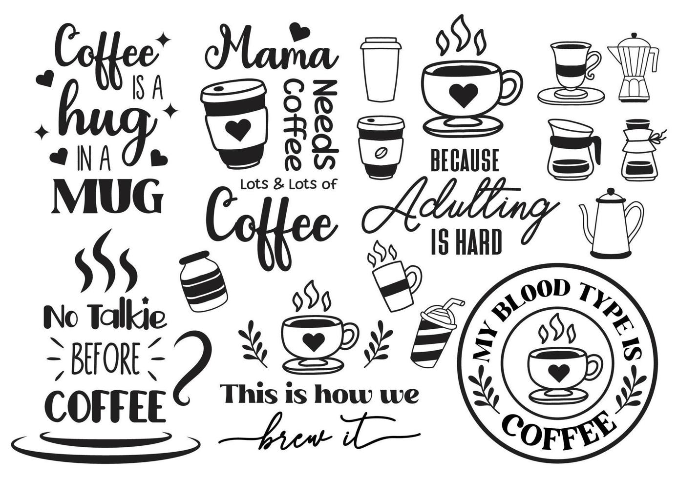 vettore dell'illustrazione della citazione del caffè per il banner