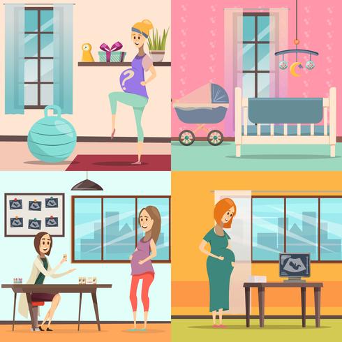 Set di icone di gravidanza vettore