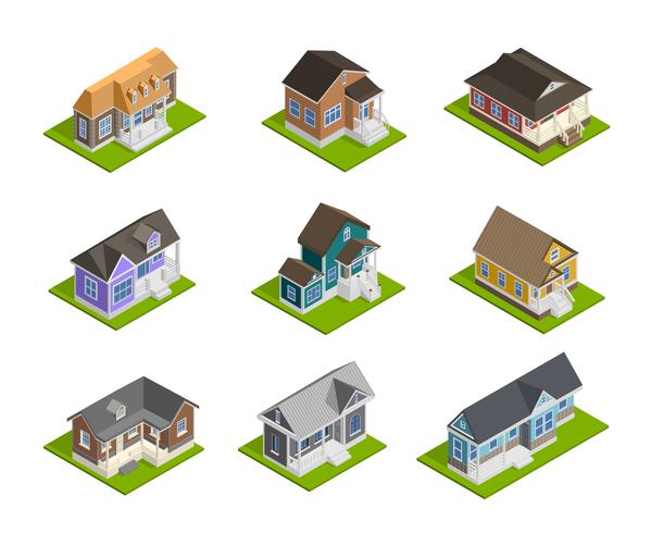 Set di case di città vettore