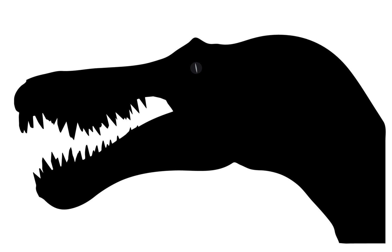 dinosauro di sagoma. illustrazione vettoriale nero.