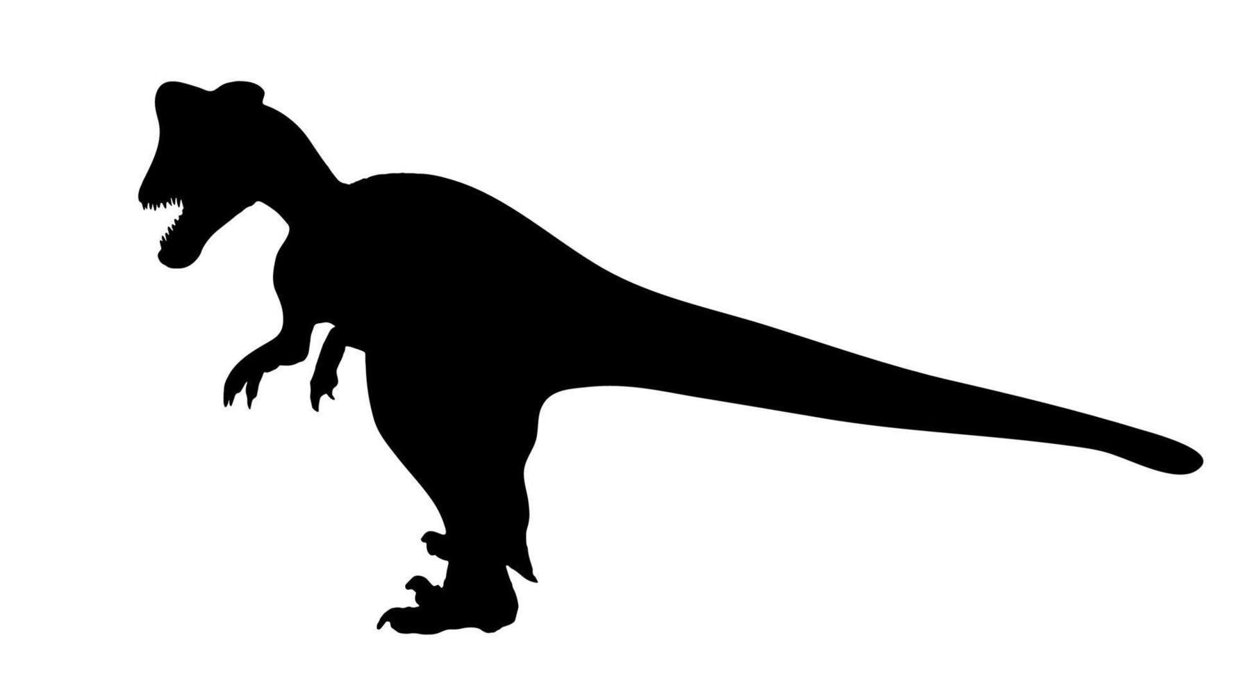 dinosauro di sagoma. illustrazione vettoriale nero.