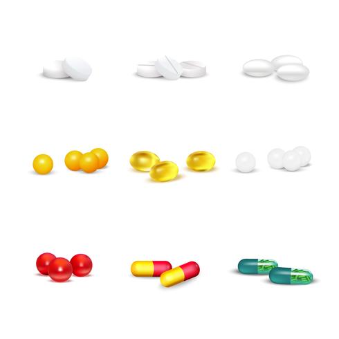 Set di pillole 3D vettore