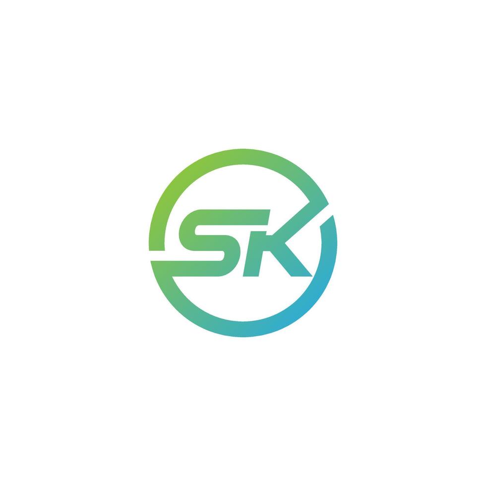 logo sk. logo iniziale sk moderno vettore