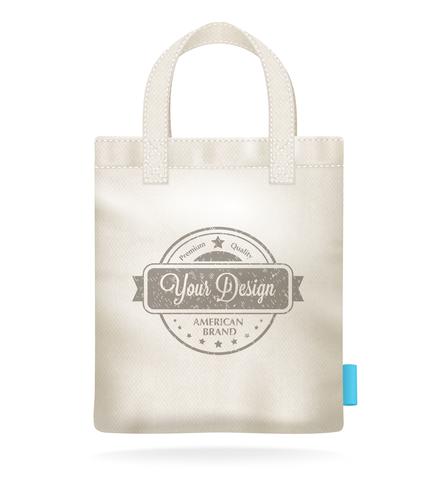 Shopping bag di tela bianca Mockup realistico vettore