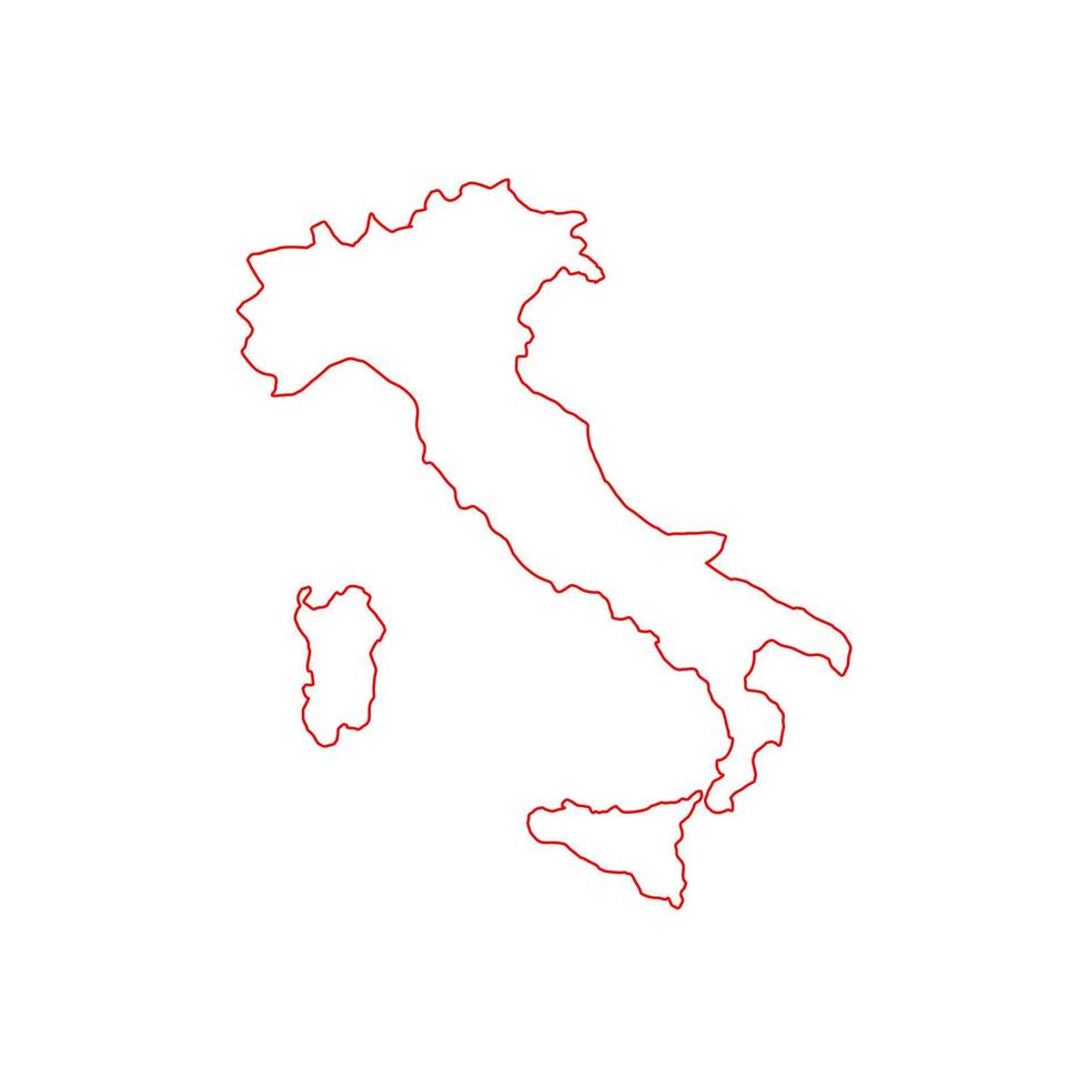 mappa italia su sfondo bianco vettore