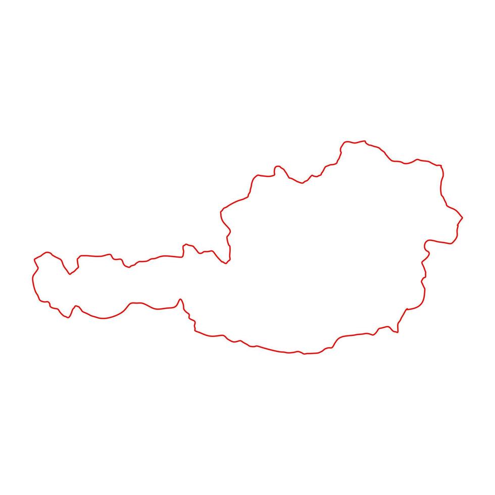 austria mappa su sfondo bianco vettore