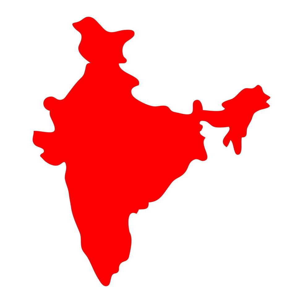 mappa dell'india su sfondo bianco vettore